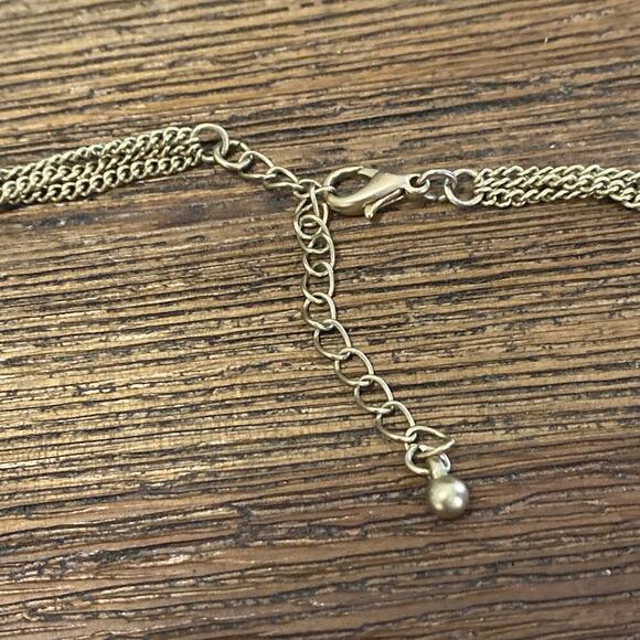 Paperclip Link Chain Brassy Gold Tone Necklace 36" Elegant Modern Long - Picture 5 of 6